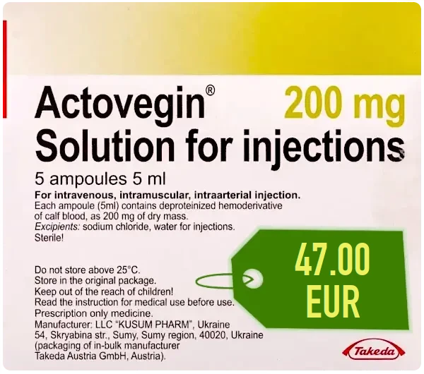 Actovegin 200 mg. 5 ampułek