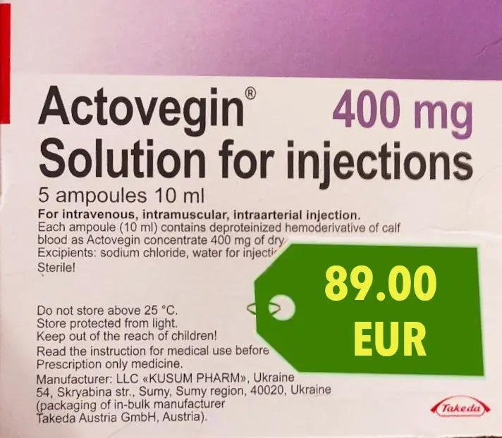 Actovegin 400 mg. 5 Ampullen